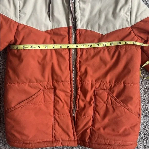 Vintage Fur Lined Simco Zip Orange Medium Bomber Jacket Hood Converts To Collar - Picture 8 of 10